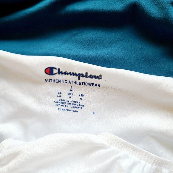 Champion Tie Dye Blue Athletic Shorts Size Large Women's NEW LINER‎ Double Dry - Picture 3 of 8